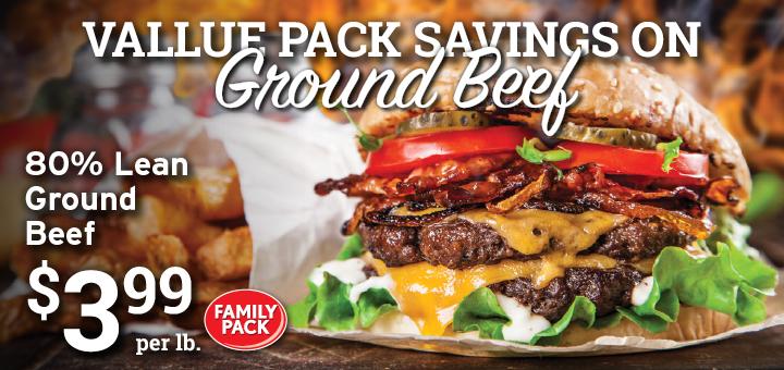 80% lean ground beef family pack