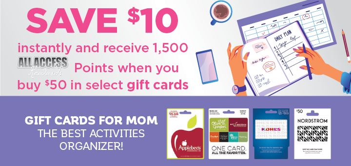 $10 Select gift cards