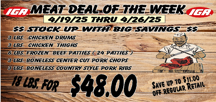 4/19 to 4/26/25 Meat Deal