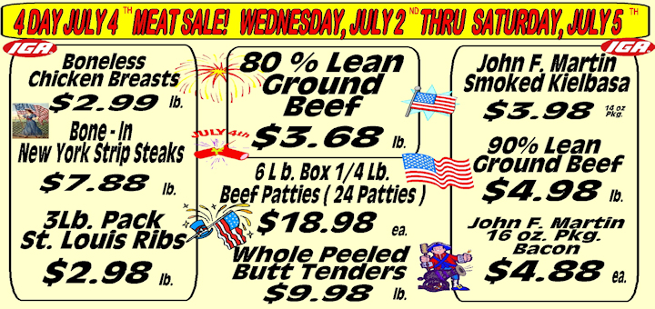 July 4th Meat Sale