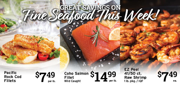 seafood items from gate B