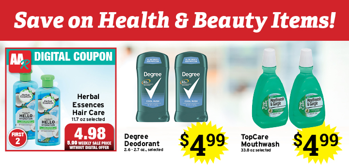 health and Beauty items savings- gate A