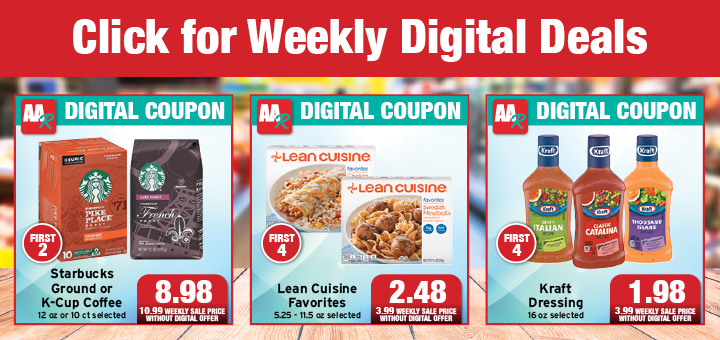 Digital Coupons - Coffee, lean Cuisine, Kraft Dressing