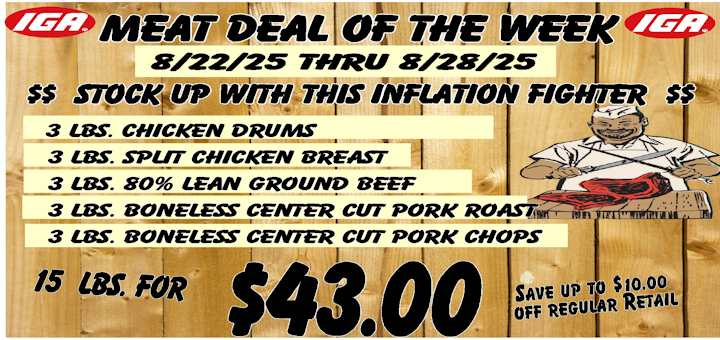 8/22 to 8/28 Meat Deal