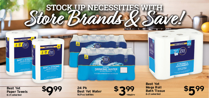 stock up necessities with store brands and save