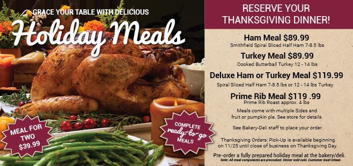 Holiday Meals Ordering