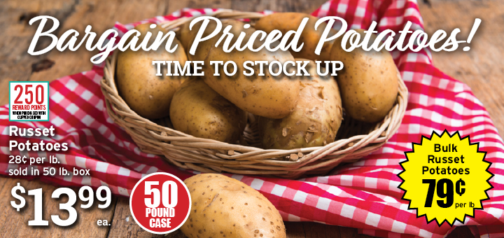 Bargain priced potatoes! Time to stock up!