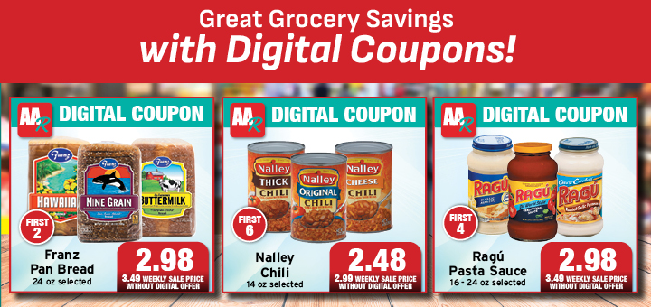 great grocery savings with digital coupons!