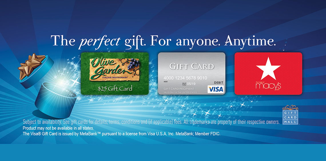 Gift cards - the perfect gift for anyone, anytime