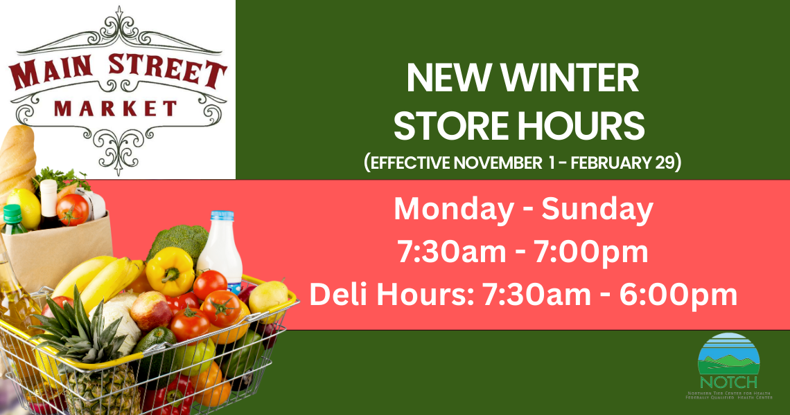 New Winter Hours 2023 - 2024