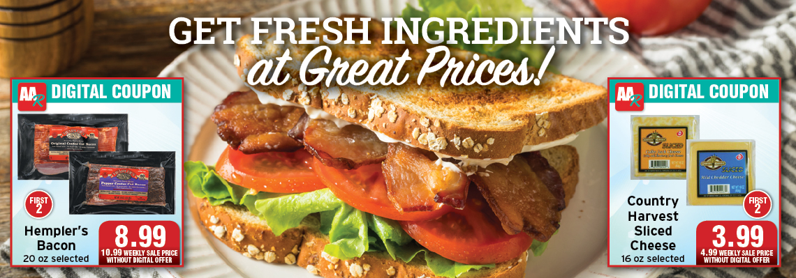 BLT sandwich and coupons
