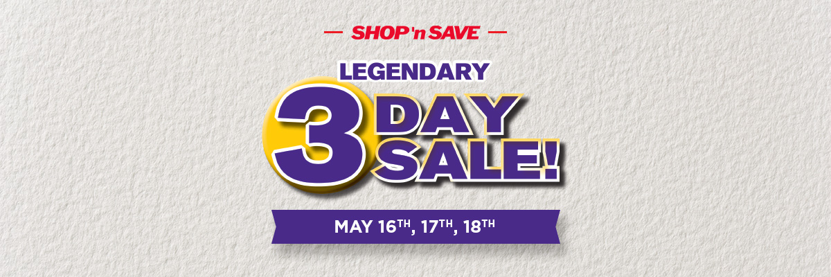 Join us for our May 3 Day Sale! 