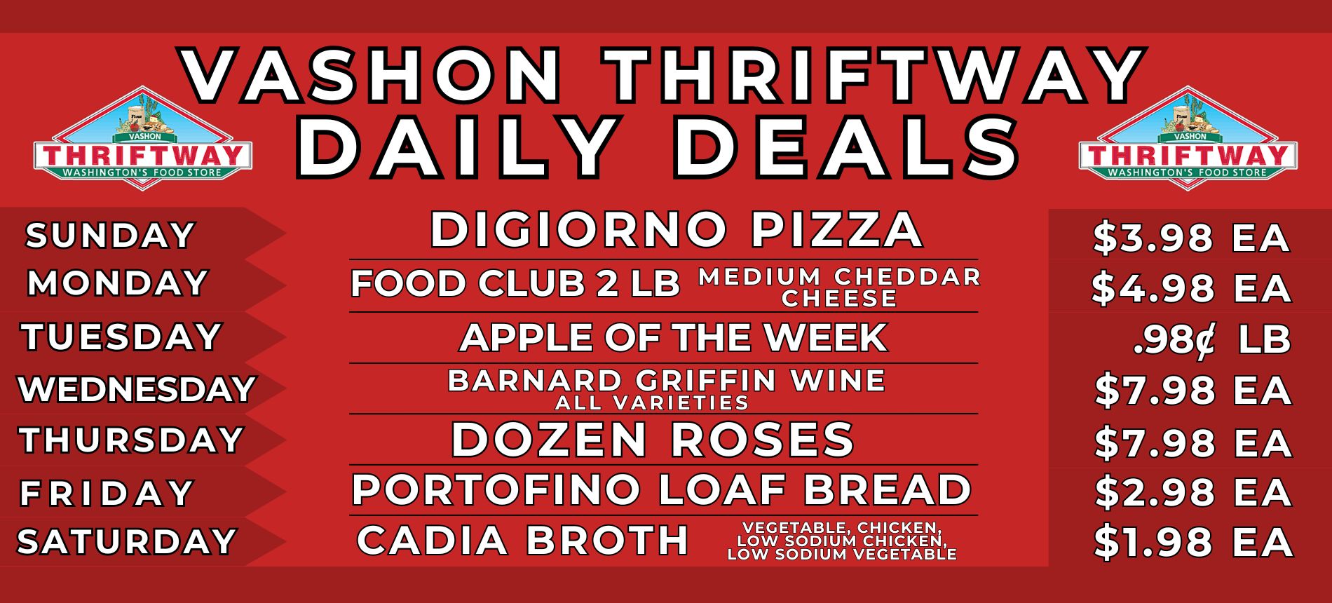 Daily Deals at Vashon Thriftway