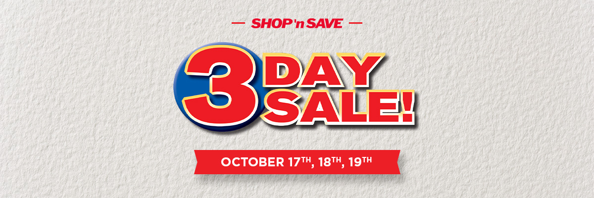 3-Day Sale Savings!