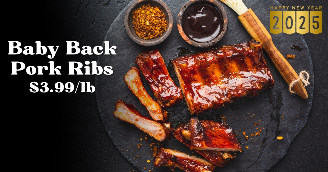 Baby Back Pork Ribs $3.99/lb