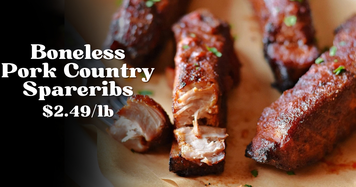 Boneless Pork Country Style Ribs $2.49/lb