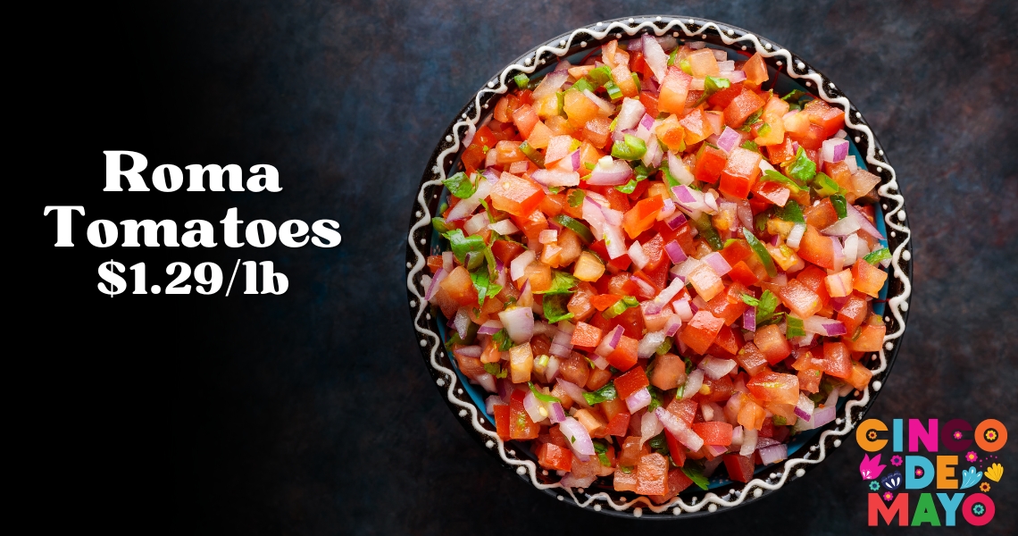 Roma Tomatoes $1.29/lb