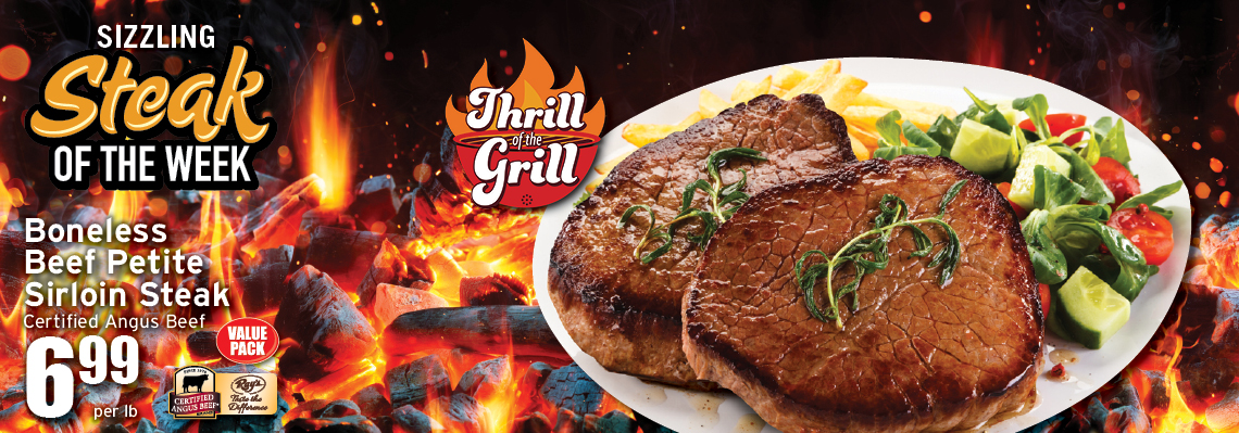 sizzline steak of the week petite sirloin