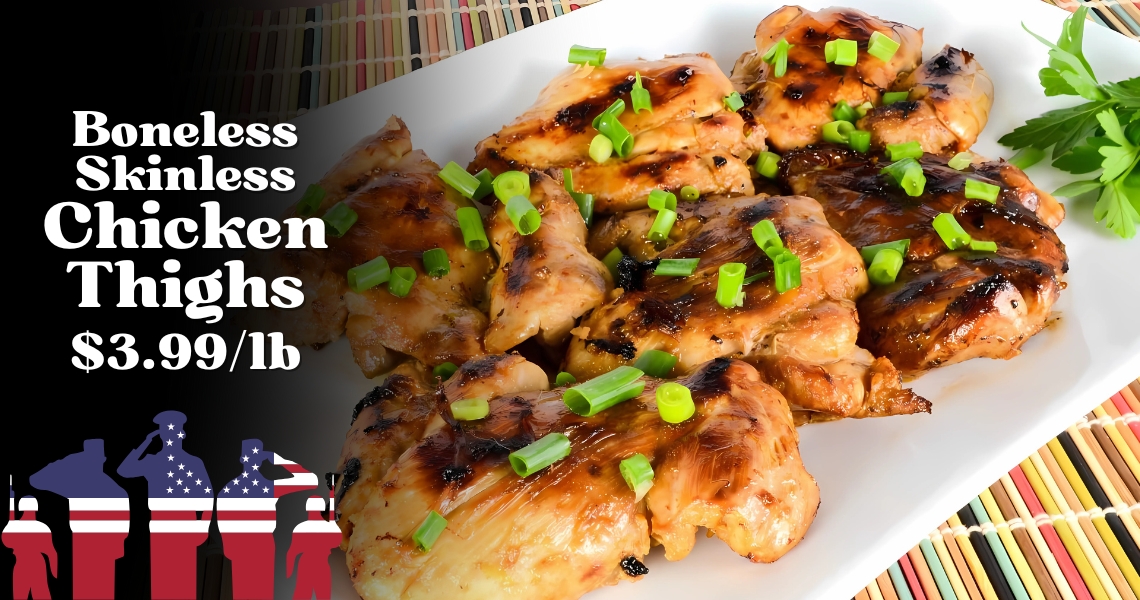 Boneless Skinless Chicken Thighs $3.99/lb