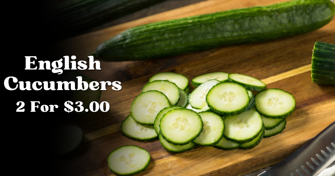 English Cucumbers 2 For $3.00