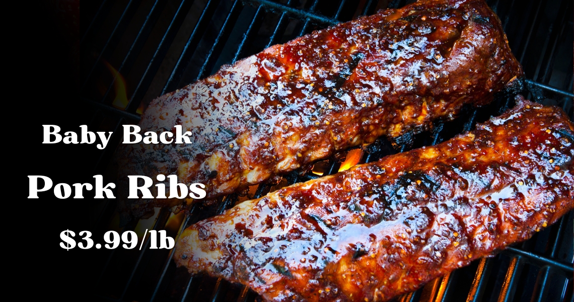 Baby Back Pork Ribs $3.99/lb