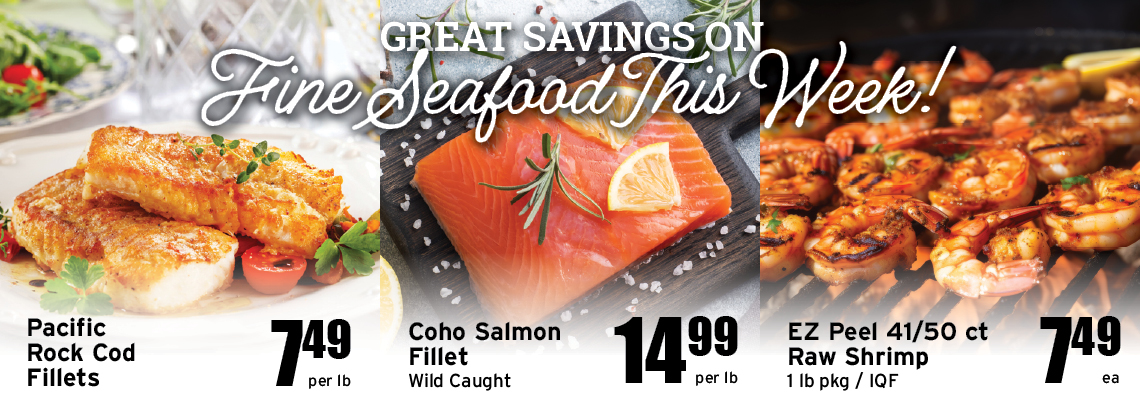 Seafood items from gate B
