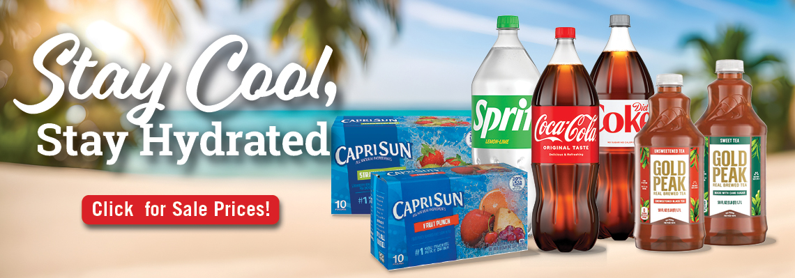 Stay Cool, Stay Hydrated! Click for sale prices!