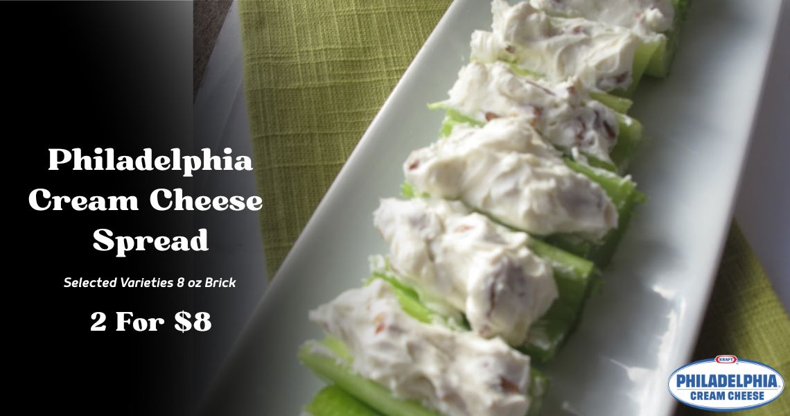 Philadelphia Cream Cheese Spread 8 OZ Brick 2 For $8