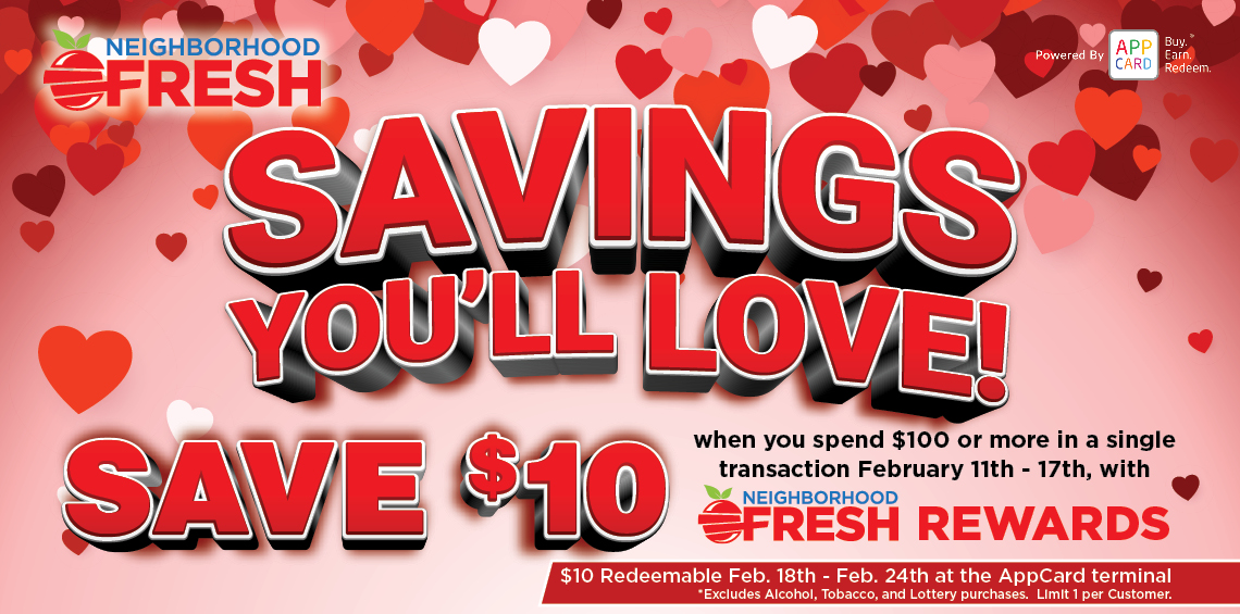 Save $10 when you spend $100 or more in a single transaction with NF Rewards