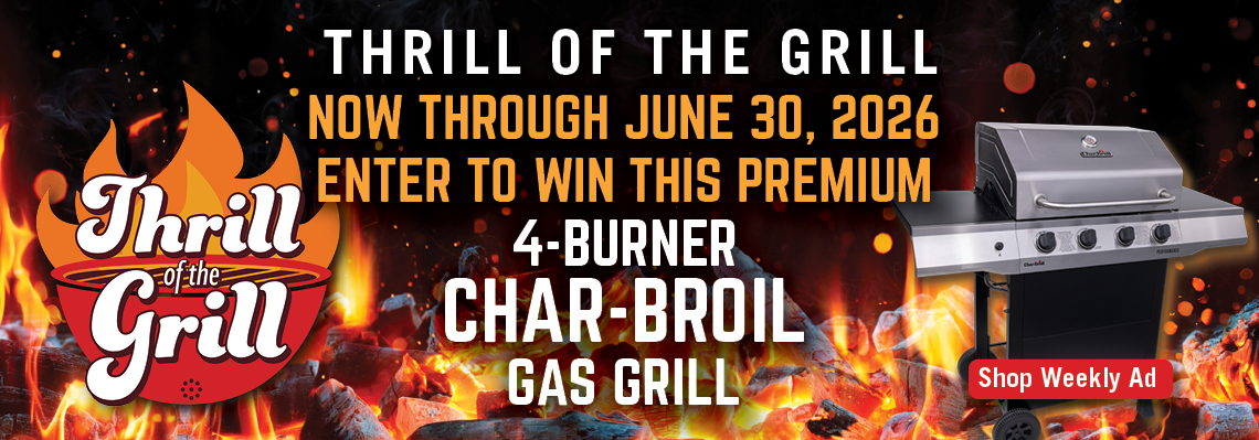 Be entered into a drawing for a Gas BBQ  May 6 - June 30