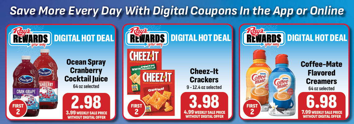 save more every day with digital coupons in the app or online!