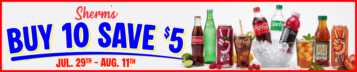 Sherm's Buy 10 Save $5